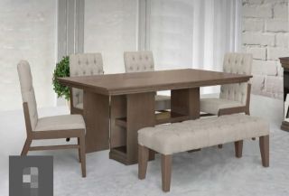 MP COMEDOR 4 SILAS + BANQUETA TREVOR