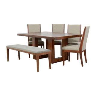 MP JUEGO DE COMEDOR 4 SILLAS + BANQUETA HALSEY