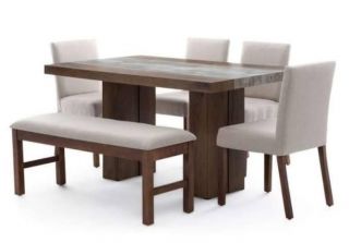 MP COMEDOR 4 SILLAS + BANQUETA HANNAH