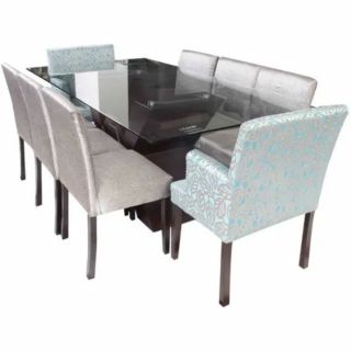 MP COMEDOR ZOE 8 SILLAS PLATEADO
