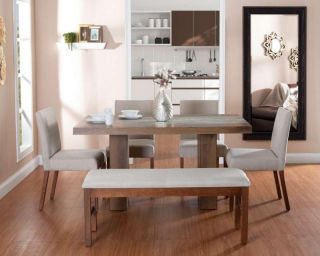 MP JUEGO DE COMEDOR 4 SILLAS + BANQUETA DIANA