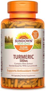 Turmeric 500 mg Cúrcuma 500 mg 90 Cápsulas Sundown