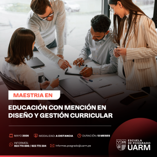 Matrícula - Maestría en Educación con mención en Diseño y Gestión Curricular
