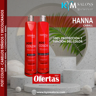 PACK POST COLOR SHAMPOO 400ml. + CONDITIONER 400ml. HANNA CABALL CodHannpc