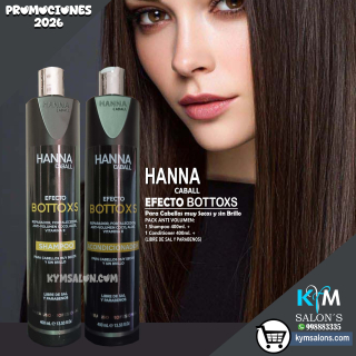 Pack: Shampoo 400ml. + Acondicionador 400ml. Efecto Bottoxs Anti Frizz Hanna Caball CodHanneb