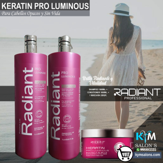 Radiant Keratin Pro Luminous Shampoo 1000ml. + Conditioner 1000ml. + Máscara 350gr. CodRadProke