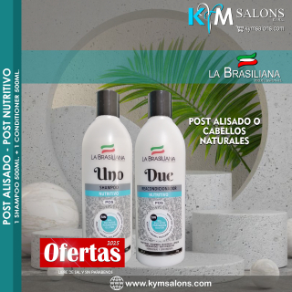 Pack Uno + Due 500ml. La Brasiliana Post Nutritivo - Todo tipo de cabello - CodLaBrasSR1