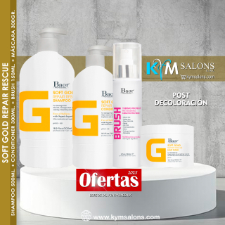 Combo Shampoo 500ml. + Conditioner 300gr. + Mask 300gr. + Brush 150ml. Soft Gold Baor CodBaorSgold