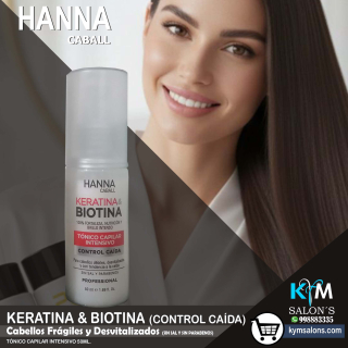 TÓNICO CAPILAR INTENSIVO 50ml. Keratina & Biotina - Control Caída de Hanna Caball CodHannbio
