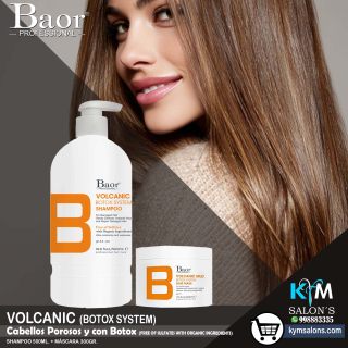 Pack Volcanic Mud Shampoo 500ml. + Máscara 300gr. Post Bottox Baor CodBaorBVMud