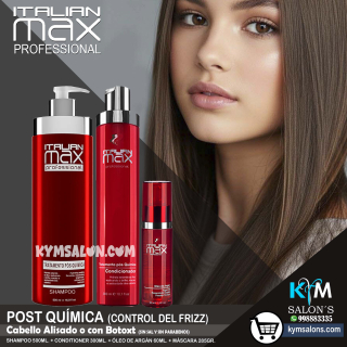 KIT SHAMPOO 500ml. + CONDITIONER 300ml. + ACEITE 60gr. Italian Max Post Química CodItaPQ