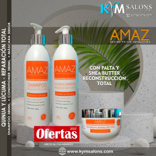 KIT REPARACIÓN TOTAL SHAMPOO 380GR. + CONDITIONER 380GR. + MÁSCARA 300GR. AMAZ Secrets Amazon CodAmazRT