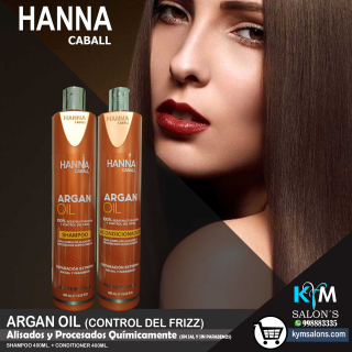 Pack Argan Oil Hanna Caball Shampoo 400ml. + Conditioner 400ml. Post Alisado CodHannarg