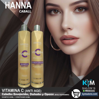 Vitamina C Anti Age Hanna Caball Pack Shampoo 400ml. + Conditioner 400ml. CodHannvc