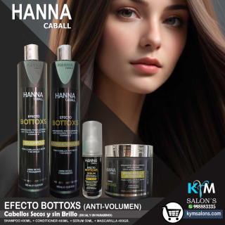 COMBO SHAMPOO 400ml. + CONDITIONER 400ml. + SERUM 50ML. + MÁSCARA 400gr. HANNA CABALL EFECTO BOTTOXT CodHanneb