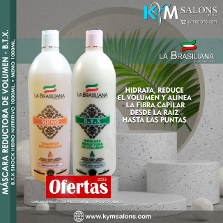 Botox Capilar - Reductor de Volumen - Pack: Bottox 1000ml. + Meno 1000ml. La Brasiliana Codbtx1