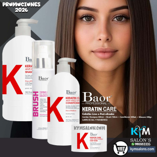 COMBO KERATIN CARE BAOR SHAMPOO 500ML. + CONDITIONER 300ML. MÁSCARA 300GR. + BRUSH 150ML. CodBaorKCare