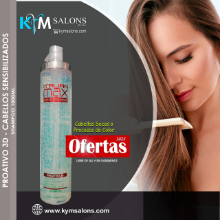 Shampoo 1000ml. PROATIVO 3D Italian Max Cabellos Sensibles y Grasos CodItaliM3d