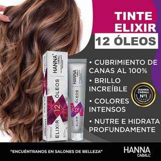 Tinte Elixir 12 Óleos 100gr. Hanna Caball (Naturales Súper Intensos 5.00, 6.00, 7.00, 8.00) CodTint