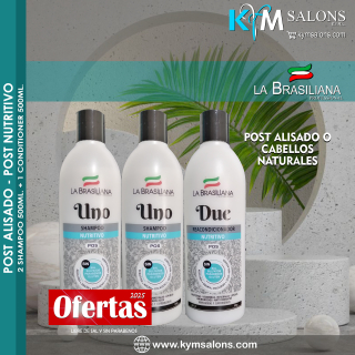 Kit 2Uno + 1Due 500ml. La Brasiliana Post Nutritivo - Todo tipo de cabello - CodLaBrasSR1