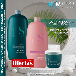 Shampoo 1000ml. + Conditioner 1000ml. + Mascarilla 500ml. Alfaparf Semi Di Lino Reconstruction Reparative CodAlfapRep