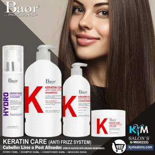 Combo Baor Shampoo 500ml. + Conditioner 300ml. + Mask 300ml. + Hydro 150ml. Keratin Care CodBaorKCare