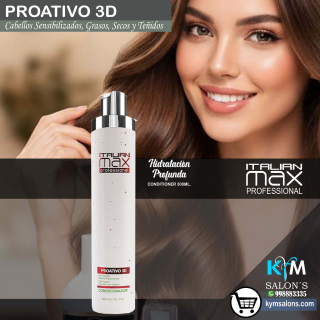 Conditioner 300ml. PROATIVO 3D Italian Max Cabellos Sensibles y Grasos CodItaliM3d
