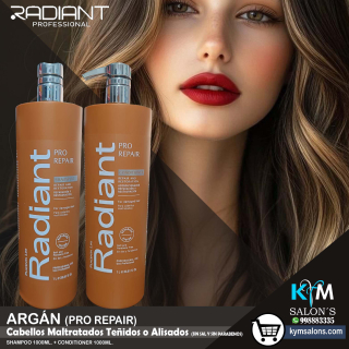 PACK: SHAMPOO 1000ML. + CONDITIONER 1000ML. ARGÁN PRO REPAIR DE RADIANT CodRadProre