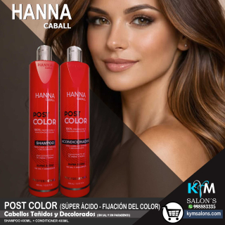 PACK POST COLOR SHAMPOO 400ml. + CONDITIONER 400ml. HANNA CABALL CodHannpc