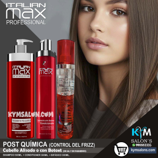 KIT SHAMPOO 500ml. + CONDITIONER 300ml. + BIFÁSICO 300gr. Italian Max Post Química CodItaPQ