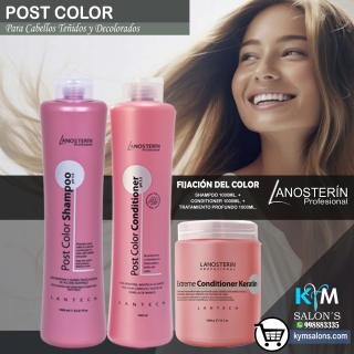 Kit Post Color (Lanosterin) Shampoo 1000ml. + Conditioner 1000ml. + Máscara Extreme 1000gr. CodLanoster
