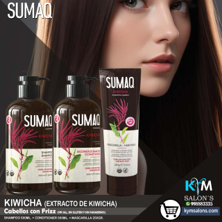 KIT SHAMPOO 500ml. + CONDITIONER 500ml. + MÁSCARA 250gr. SUMAQ Kiwicha CodSumaqki