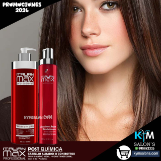 PACK SHAMPOO 500ml. + CONDITIONER 300ml. Italian Max Post Química CodItaPQ