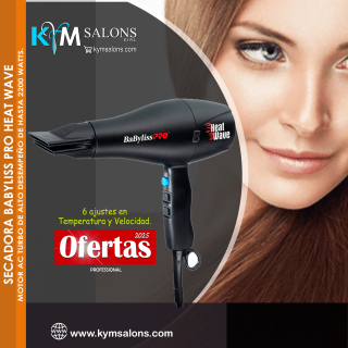 Secadora Babyliss Pro Heat Wave Dry Black