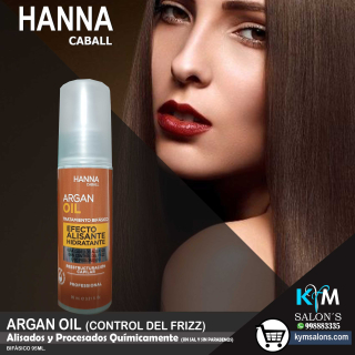 BIFÁSICO Efecto Alisante Argan Oil Hanna Caball - 95ml. Post Alisado Anti frizz CodHannarg