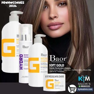 COMBO SHAMPOO 500ml. + CONDITIONER 300ml. + HYDRO 150ml. + MÁSCARA 300gr. SOFT GOLD BAOR CodBaorSgold
