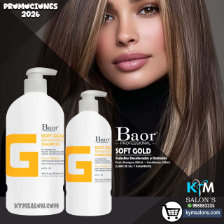 Pack Shampoo 500ml. + Conditioner 300ml. Soft Gold de Baor Cabellos Decolorados CodBaorSgold