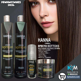 COMBO SHAMPOO 400ml. + CONDITIONER 400ml. + SERUM 50ML. + MÁSCARA 400gr. HANNA CABALL EFECTO BOTTOXT CodHanneb