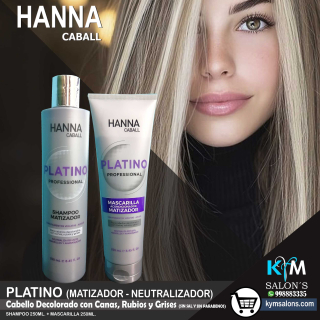 Pack Platino Matizador Hanna Caball Shampoo 250ml. + Mascarilla 250ml. CodHannpl