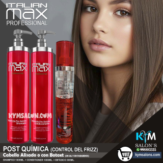 KIT SHAMPOO 1000ml. + CONDITIONER 1000ml. + BIFÁSICO 300gr. Italian Max Post Química CodItaPQ