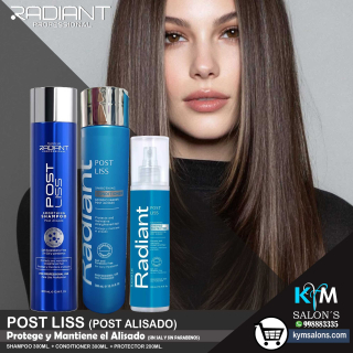 KIT SHAMPOO 300ml. + CONDITIONER 300ml. + PROTECTOR 200ml. Radiant Post Liss Smoothing CodRadPosL