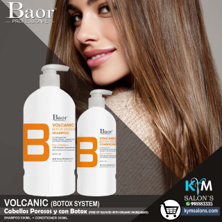 Pack Baor Volcanic Mud Shampoo 500ml. + Conditioner 300ml. Post Bottox CodBaorBVMud