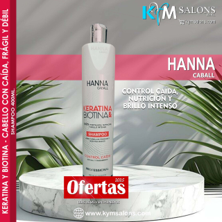 SHAMPOO 400ml. - Hanna Caball Keratina & Biotina Control Caída CodHannbio