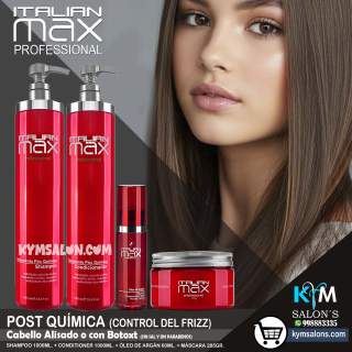 COMBO SHAMPOO 1000ml. + CONDITIONER 1000ml. + ACEITE 60ml. + MÁSCARA 285gr. ITALIAN MAX POST QUÍMICA CodItaPQ