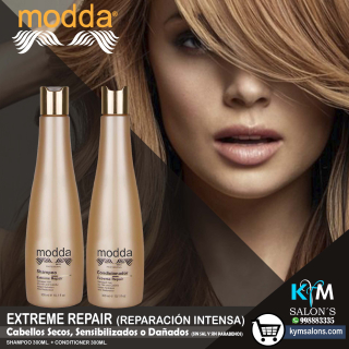 Pack Shampoo 300ml. + Conditioner 300ml. Cabellos Dañados - Extreme Repair Modda CodRepEX