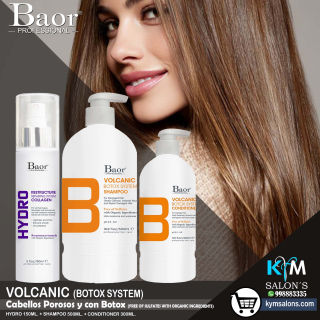 Kit Volcanic Mud Shampoo 500ml. + Conditioner 300ml. + Hydro 150ml. Post Bottox Baor CodBaorBVMud