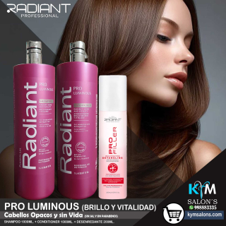 COMBO SHAMPOO 1000ml. + CONDITIONER 1000ml. + BIFÁSICO 200ml. KERATIN PRO LUMINOUS Radiant CodRadProke