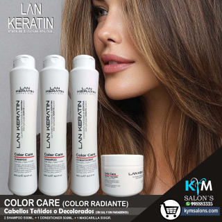 Combo 2 Shampoo 500ml. + 1 Conditioner 500ml. + 1 Máscara 500gr. + Lan Keratin Color Care CodLanColor