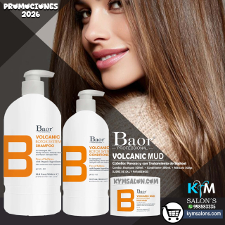 Kit Volcanic Mud Shampoo 500ml. + Conditioner 300ml. + Máscara 300gr. Post Bottox Baor CodBaorBVMud