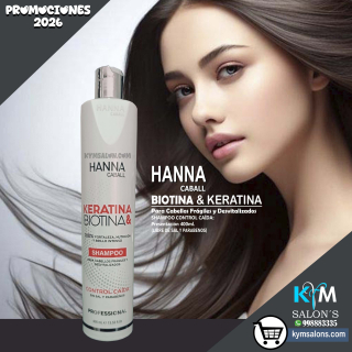 SHAMPOO 400ml. - Hanna Caball Keratina & Biotina Control Caída CodHannbio